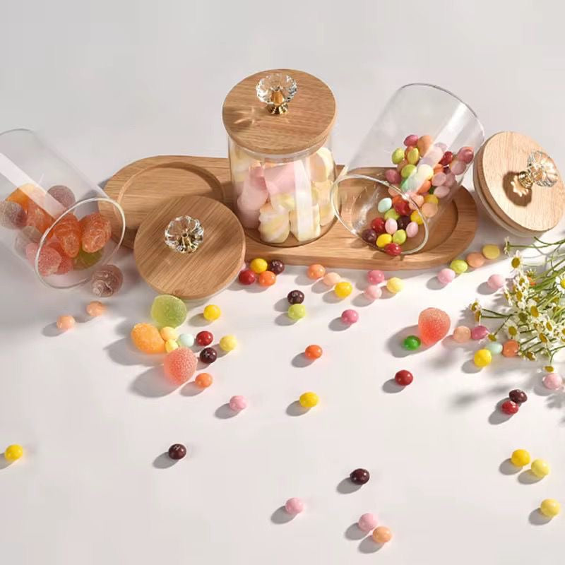 Glass Jar with Bamboo Lid+ Tray