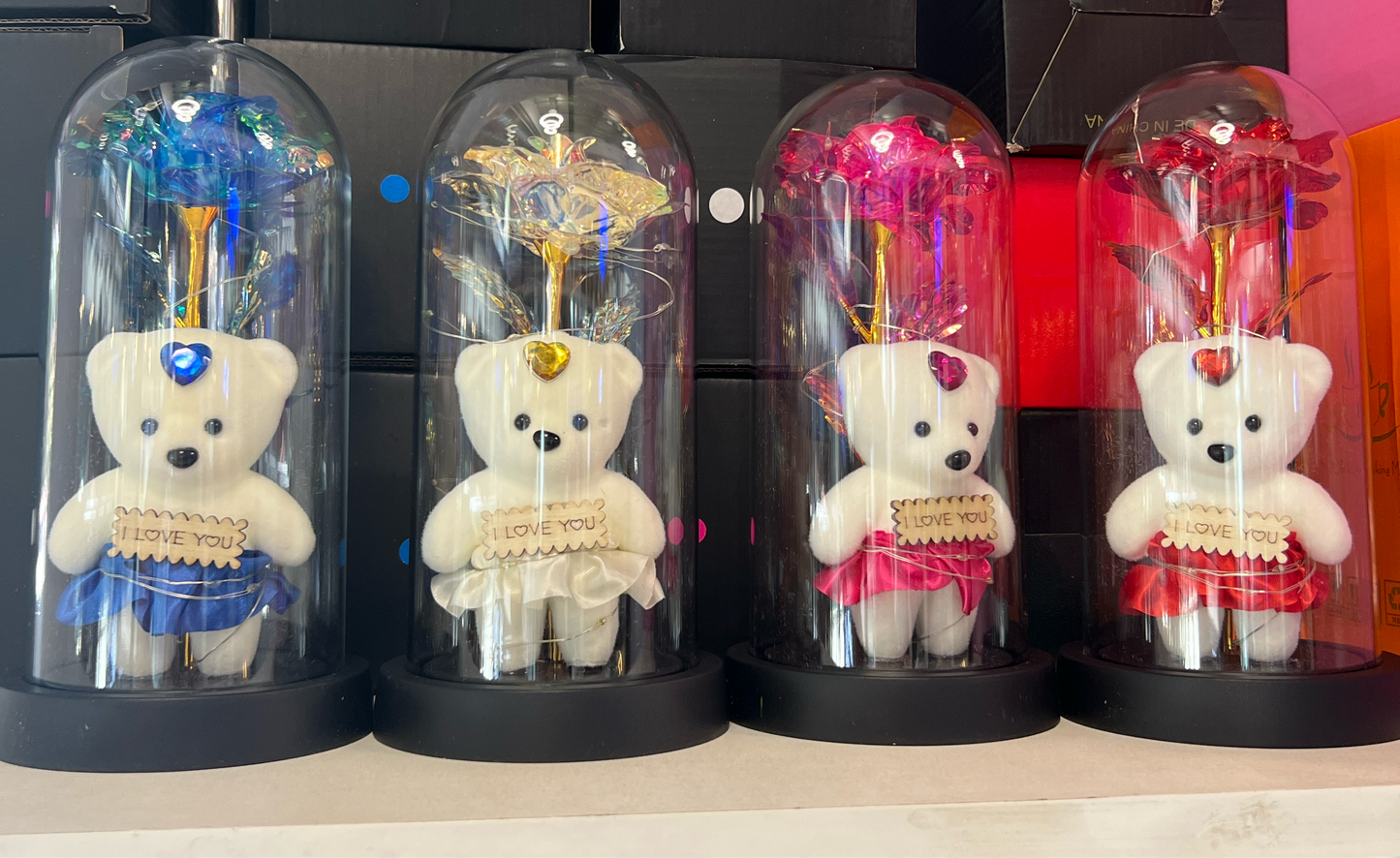 LED Rose+teddy bear Valentine gift