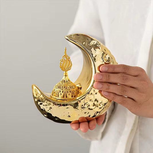 Gold moon ceramic Oud burner (new)