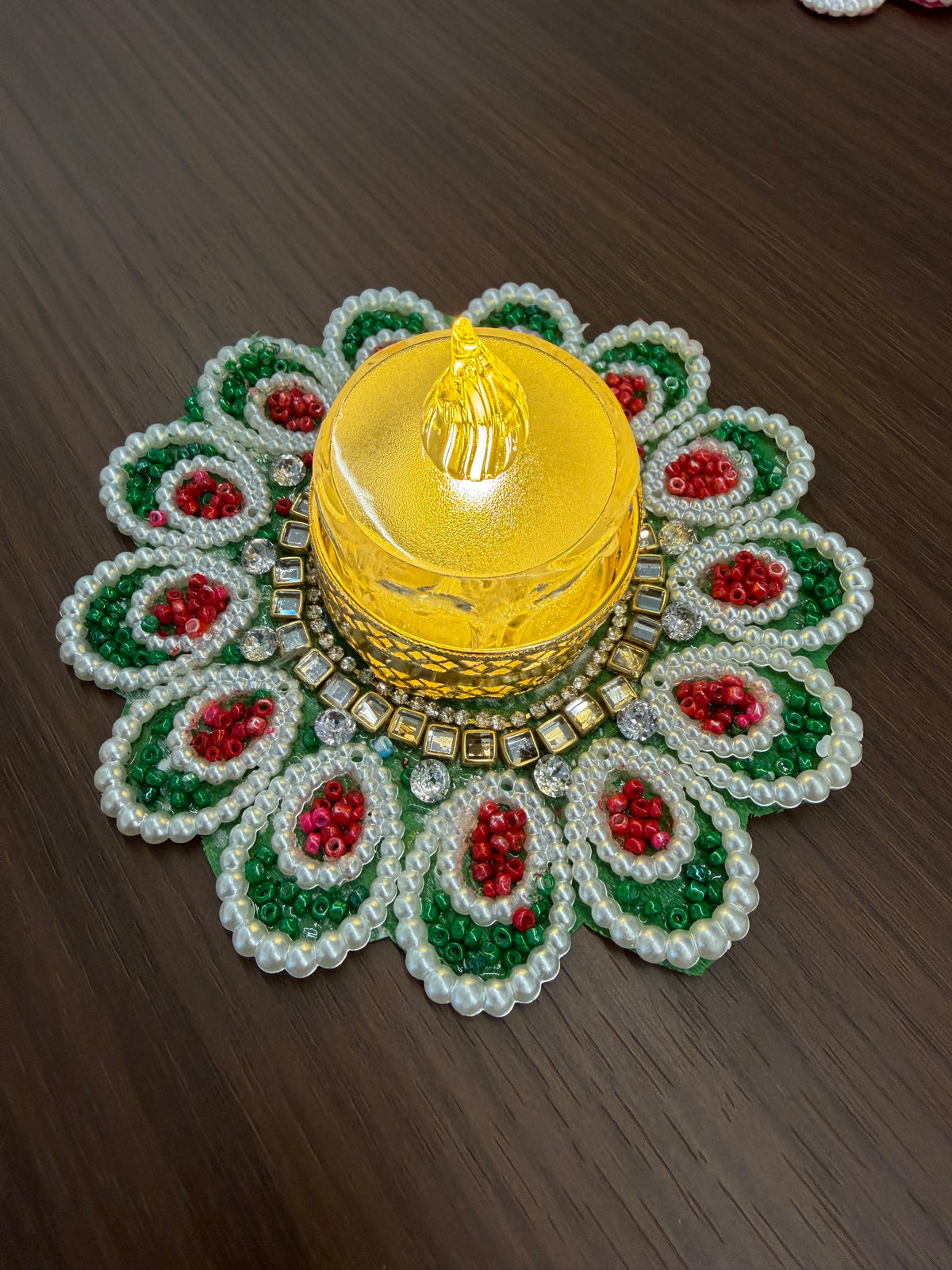 Tealight Diya | Decorated Bead