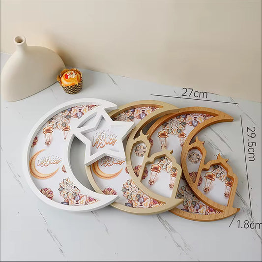 Wooden moon shape tray