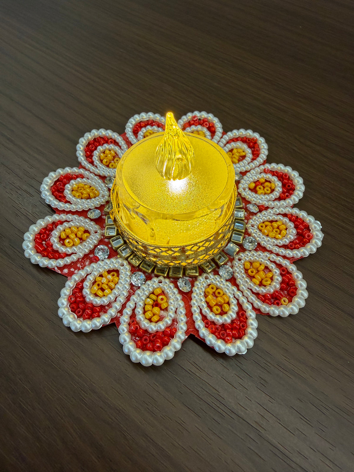 Tealight Diya | Decorated Bead