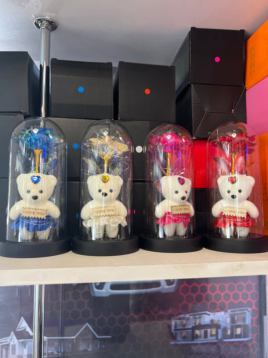 LED Rose+teddy bear Valentine gift