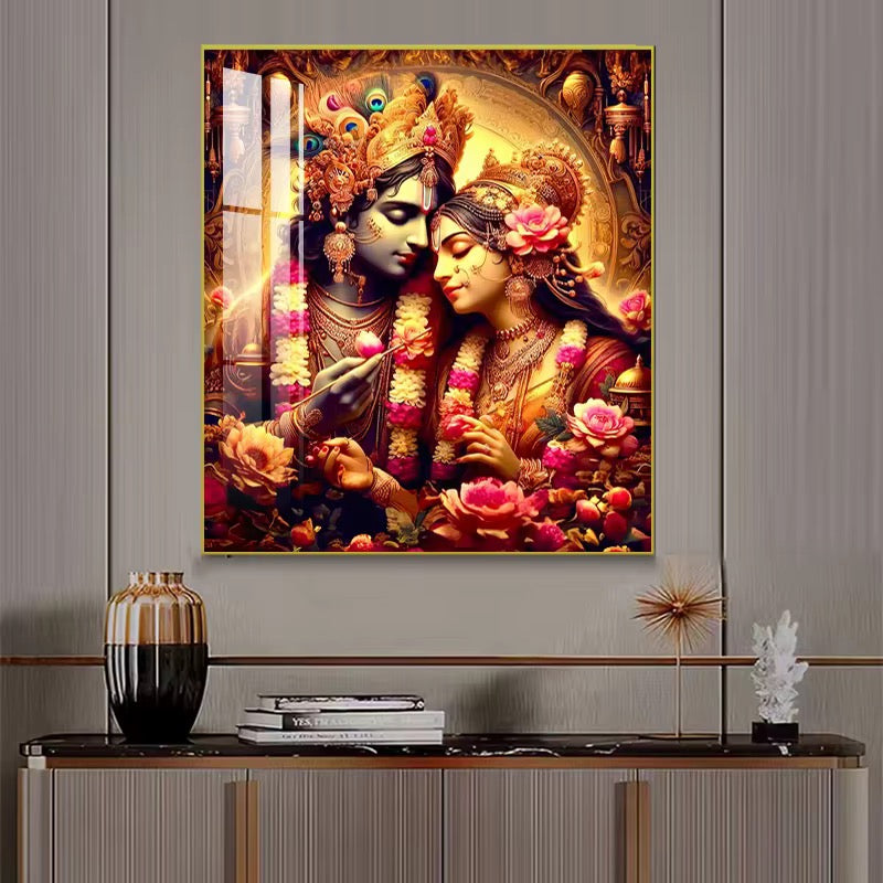 Radha krishna 3d LED crystal porcelain home decor frame