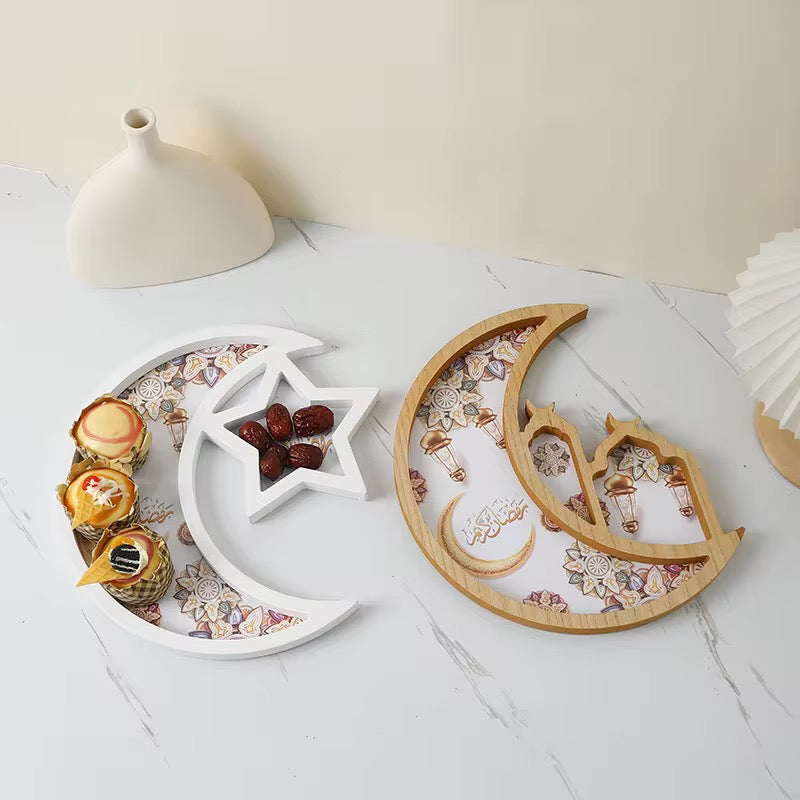 Wooden moon shape tray