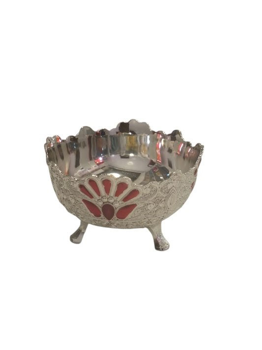 Metal serving fruit bowl