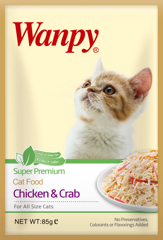 Wanpy Chicken & Crab Cat Food 85g
