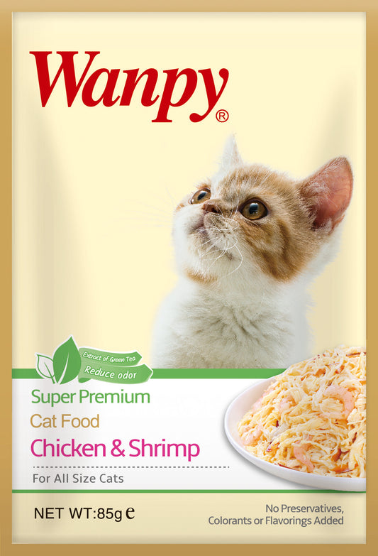 Wanpy Chicken & Shrimp Cat Food 85g