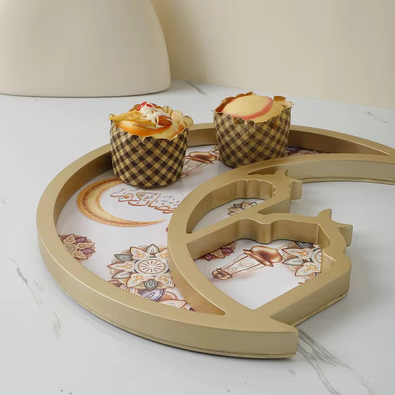 Wooden moon shape tray