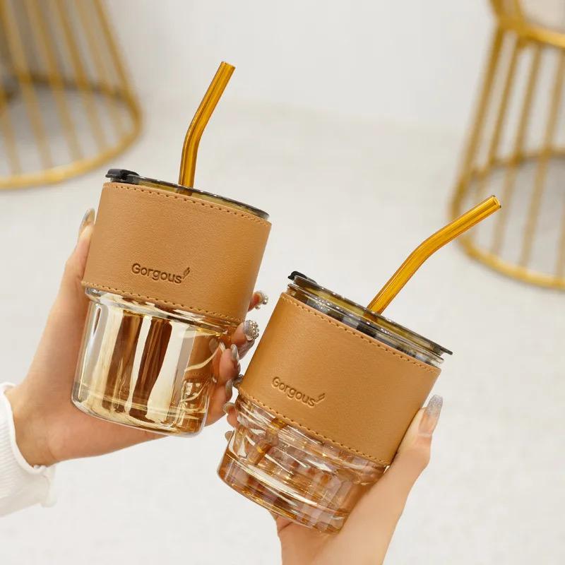 Glass Coffee Mug + Straw