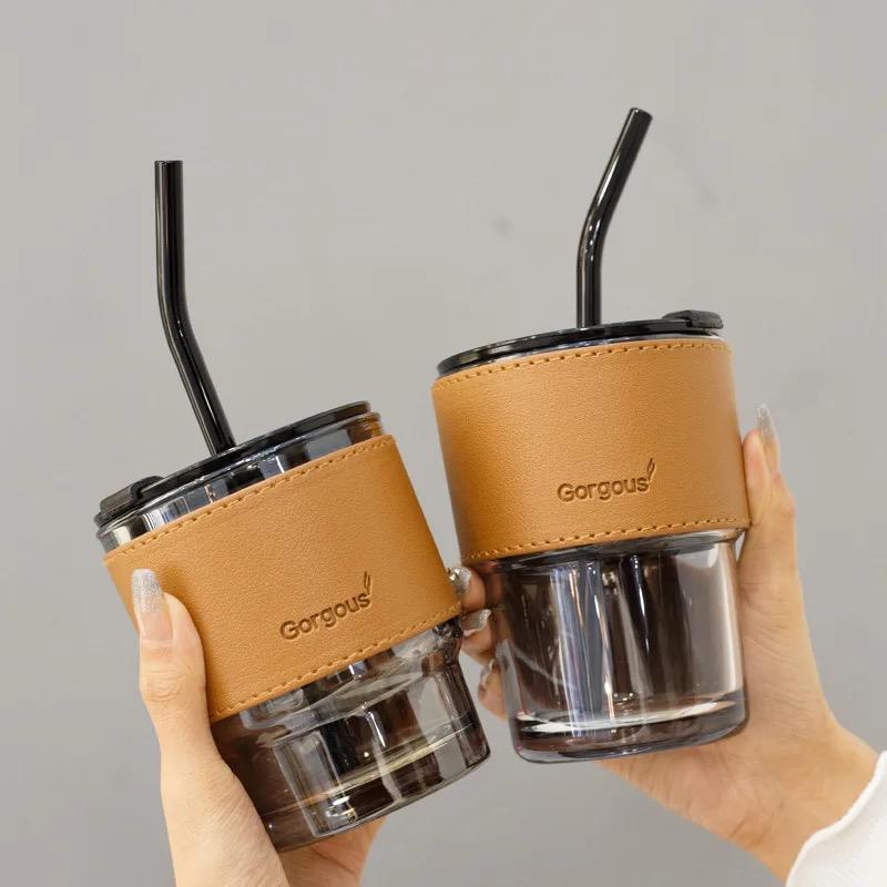 Glass Coffee Mug + Straw