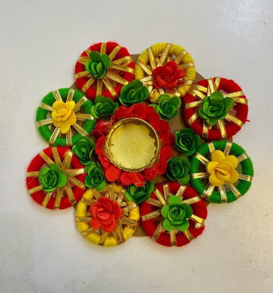 Diya Plate With Rose