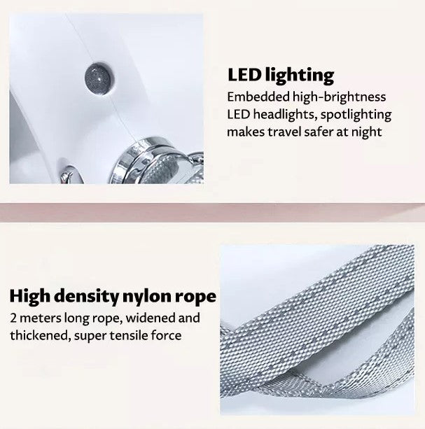 LED Dog Leash with Poop Bag Holder