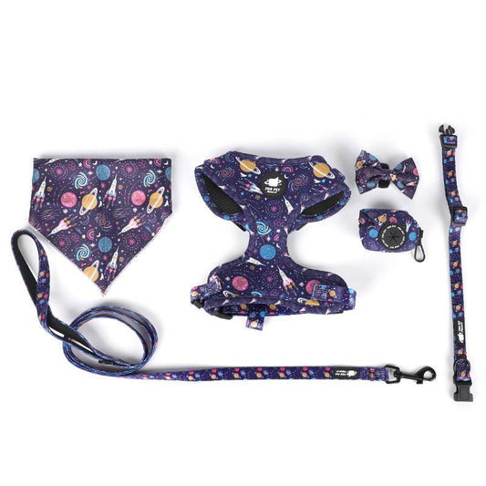 Dog Harness Set-Purple Print