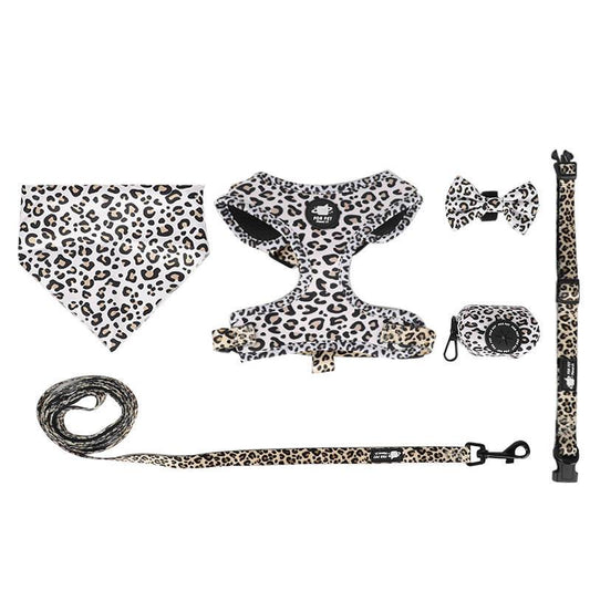 Dog Harness Set-Cheetah Print