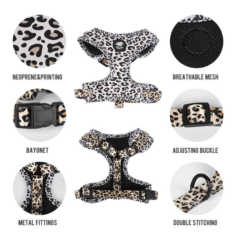Dog Harness Set-Cheetah Print