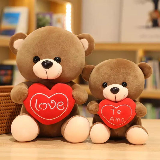 Teddy Bear-Brown-Heart-Te Amo